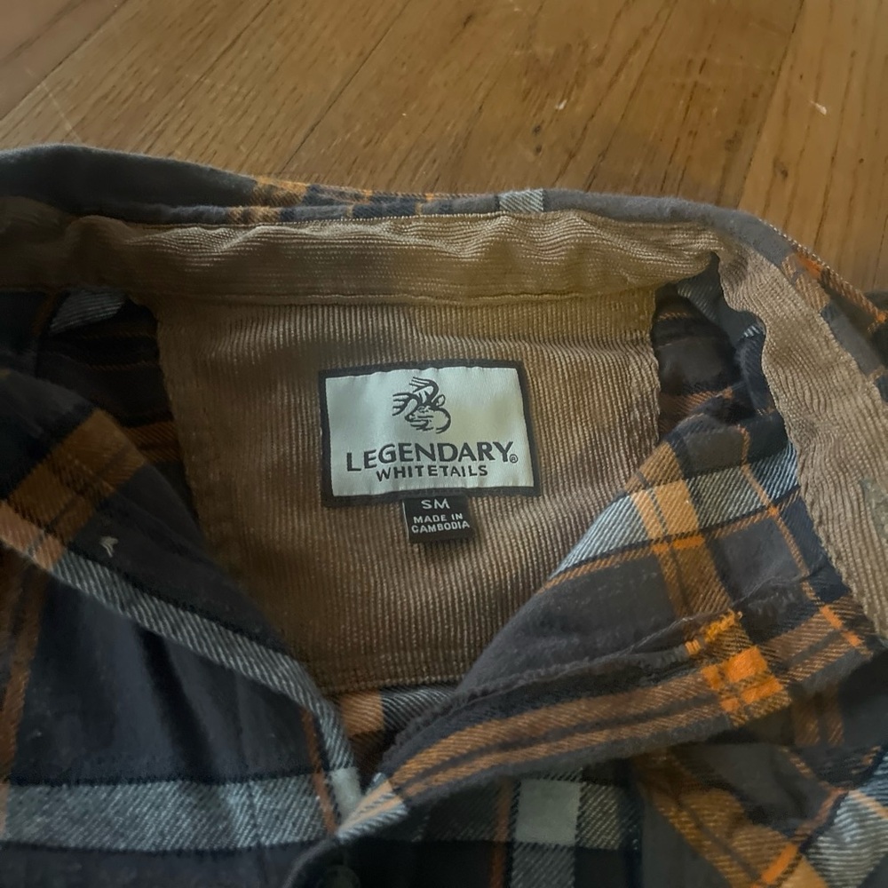 Legendary Whitetails Orange and Black Plaid Button-Down Shirt
